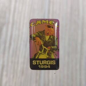 Set of 2 Camel Smokin Joe Sturgis 1994 Hat Vest Lapel Pins Motorcycle Moto